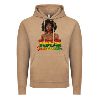 Vintage Coffee 1865 juneteenth with afro black woman Vintage Hoodie - texasbilliewilder