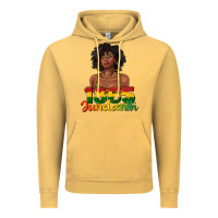Vintage Mustard 1865 juneteenth with afro black woman Vintage Hoodie - texasbilliewilder