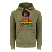 Vintage Olive 1865 juneteenth with afro black woman Vintage Hoodie - texasbilliewilder