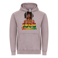 Vintage Zinc 1865 juneteenth with afro black woman Vintage Hoodie - texasbilliewilder