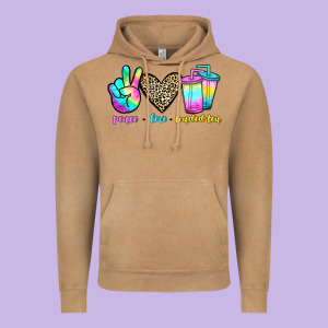 Peace Love Loaded Tea Vintage Hoodie Designed By Jahusdesignshop