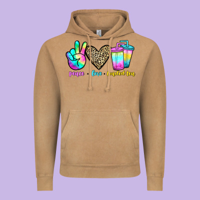 Peace Love Loaded Tea Vintage Hoodie Designed By Jahusdesignshop