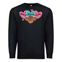 Black western cow and heart Premium Sweatshirt - MaliasSmallBusiness