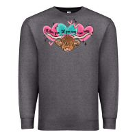 Charcoal Heather western cow and heart Premium Sweatshirt - MaliasSmallBusiness