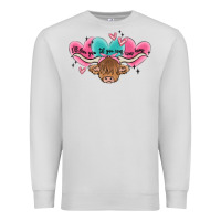 Dove Grey western cow and heart Premium Sweatshirt - MaliasSmallBusiness