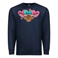 Navy western cow and heart Premium Sweatshirt - MaliasSmallBusiness