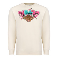Sandshell western cow and heart Premium Sweatshirt - MaliasSmallBusiness