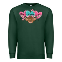 Western Cow And Heart Premium Sweatshirt | Teevron