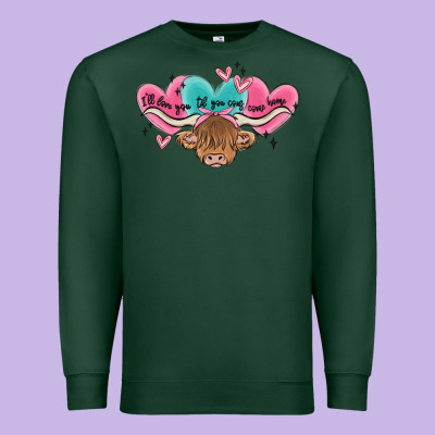 Western Cow And Heart Premium Sweatshirt Designed By Maliassmallbusiness