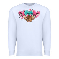 White western cow and heart Premium Sweatshirt - MaliasSmallBusiness