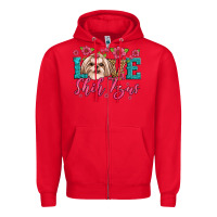 Red love shih tzus Zipper Hoodie - Artiststas