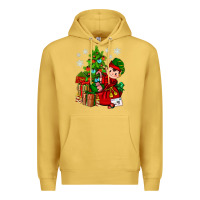 Antique Gold Santa's Elf Christmas Premium Hoodie - BundleAndBundleShop