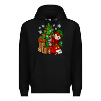 Black Santa's Elf Christmas Premium Hoodie - BundleAndBundleShop