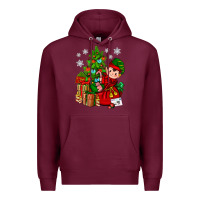 Burgundy Santa's Elf Christmas Premium Hoodie - BundleAndBundleShop
