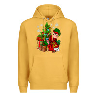 Mustard Santa's Elf Christmas Premium Hoodie - BundleAndBundleShop