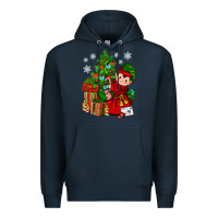 Navy Santa's Elf Christmas Premium Hoodie - BundleAndBundleShop
