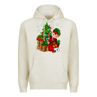 Oatmeal Heather Santa's Elf Christmas Premium Hoodie - BundleAndBundleShop