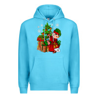 Ocean Blue Santa's Elf Christmas Premium Hoodie - BundleAndBundleShop