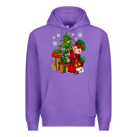 Purple Santa's Elf Christmas Premium Hoodie - BundleAndBundleShop