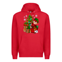Red Santa's Elf Christmas Premium Hoodie - BundleAndBundleShop