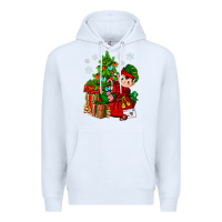 White Santa's Elf Christmas Premium Hoodie - BundleAndBundleShop