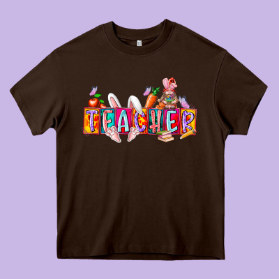Teacher Easrter Day Heavy Core Tee Designed By Racoondesign