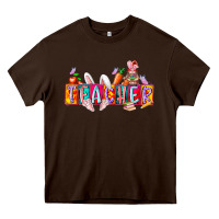 Chocolate Brown teacher easrter day Heavy Core Tee - RacoonDesign