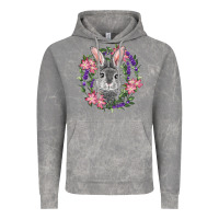 Cloud Rock Easter Bunny With Floral Wreath Vintage Hoodie - RanaPortraitStore