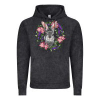 Vintage Black Easter Bunny With Floral Wreath Vintage Hoodie - RanaPortraitStore