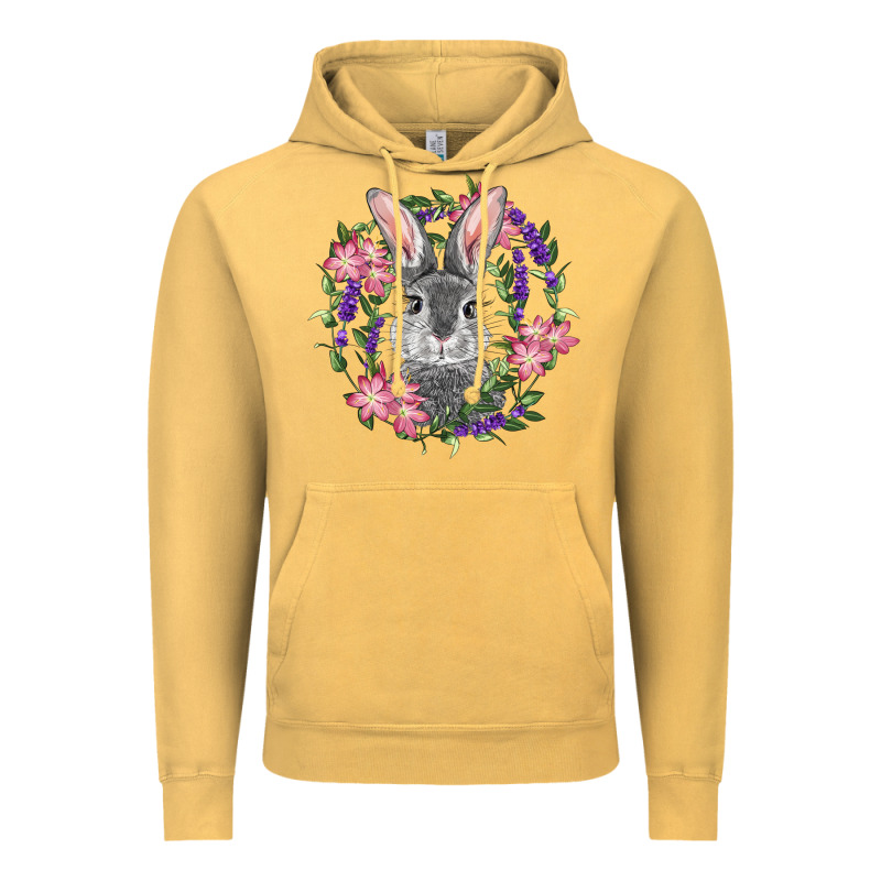 Easter Bunny With Floral Wreath Vintage Hoodie by RanaPortraitStore | Teevron