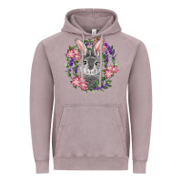 Vintage Zinc Easter Bunny With Floral Wreath Vintage Hoodie - RanaPortraitStore