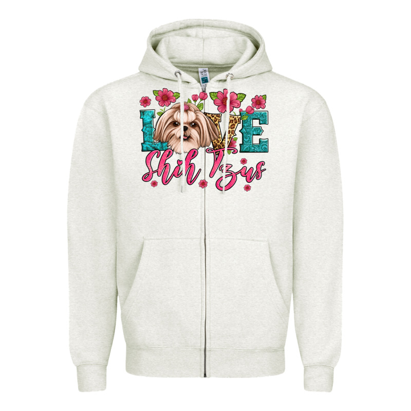 Love Shih Tzus Zipper Hoodie by Artiststas | Teevron