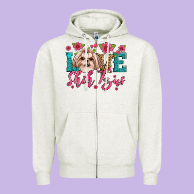 Love Shih Tzus Zipper Hoodie Designed By Artiststas