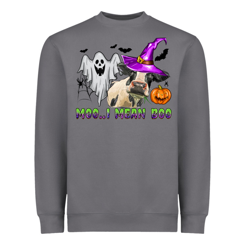 Moo I Mean Boo Heavyweight Sweatshirt by Zillion Design Studio | Teevron