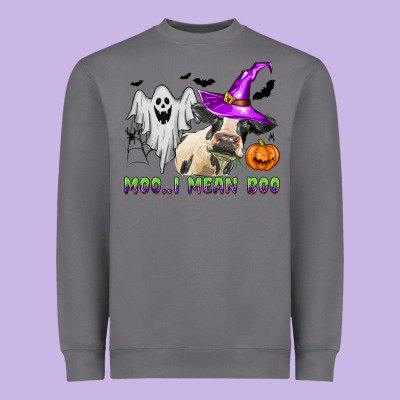 Moo I Mean Boo Heavyweight Sweatshirt Designed By Zillion Design Studio
