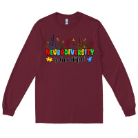 Burgundy neurodiversity is beautiful Long Sleeve Tee - JahusDesignShop