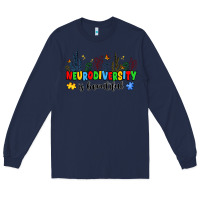 Navy neurodiversity is beautiful Long Sleeve Tee - JahusDesignShop