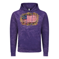 Cloud Purple america leopard glitter flag Vintage Hoodie - Zillion Design Studio