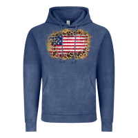 Vintage Denim america leopard glitter flag Vintage Hoodie - Zillion Design Studio