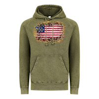 America Leopard Glitter Flag Vintage Hoodie | Teevron