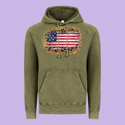 America Leopard Glitter Flag Vintage Hoodie Designed By Zillion Design Studio