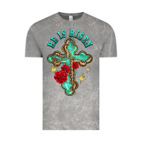 Cloud Rock he is risen cross with roses Vintage Tee - BarkalooDesign