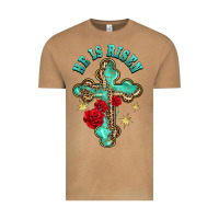 Vintage Camel he is risen cross with roses Vintage Tee - BarkalooDesign