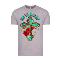 Vintage Zinc he is risen cross with roses Vintage Tee - BarkalooDesign