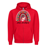 Red hello headstent Zipper Hoodie - JahusDesignShop