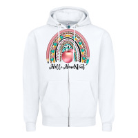 White hello headstent Zipper Hoodie - JahusDesignShop