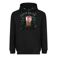 Black iced coffee social club Heavyweight Hoodie - MaliasSmallBusiness