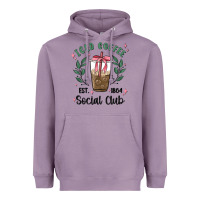 Lavender iced coffee social club Heavyweight Hoodie - MaliasSmallBusiness