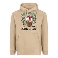 Mushroom iced coffee social club Heavyweight Hoodie - MaliasSmallBusiness