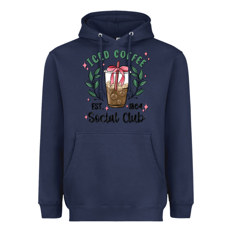 Iced Coffee Social Club Heavyweight Hoodie by MaliasSmallBusiness | Teevron